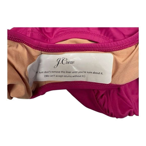 NWT J Crew Radiant Fuchsia Ruffle Ruching  One Piece Swimsuit Size 8 - Picture 5 of 9